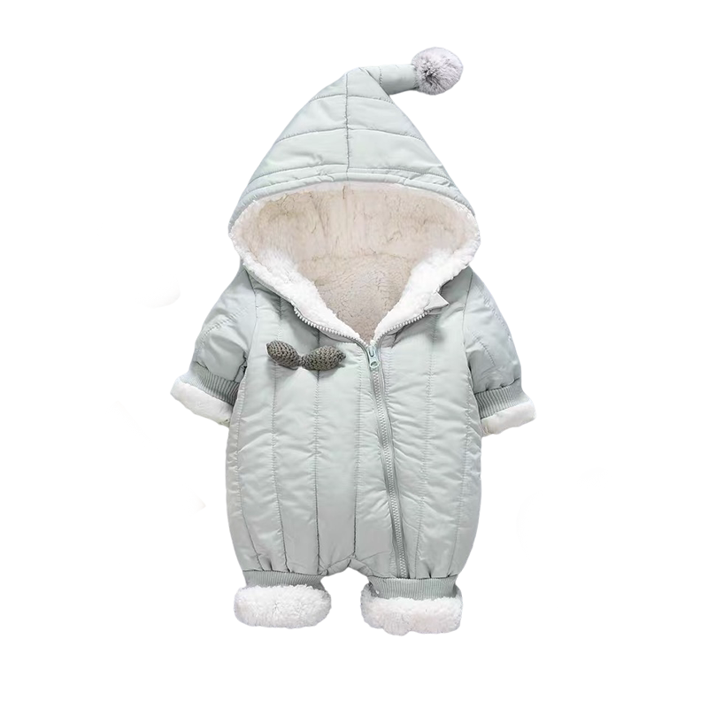 婴儿秋冬连体衣加绒抱外出服冬季