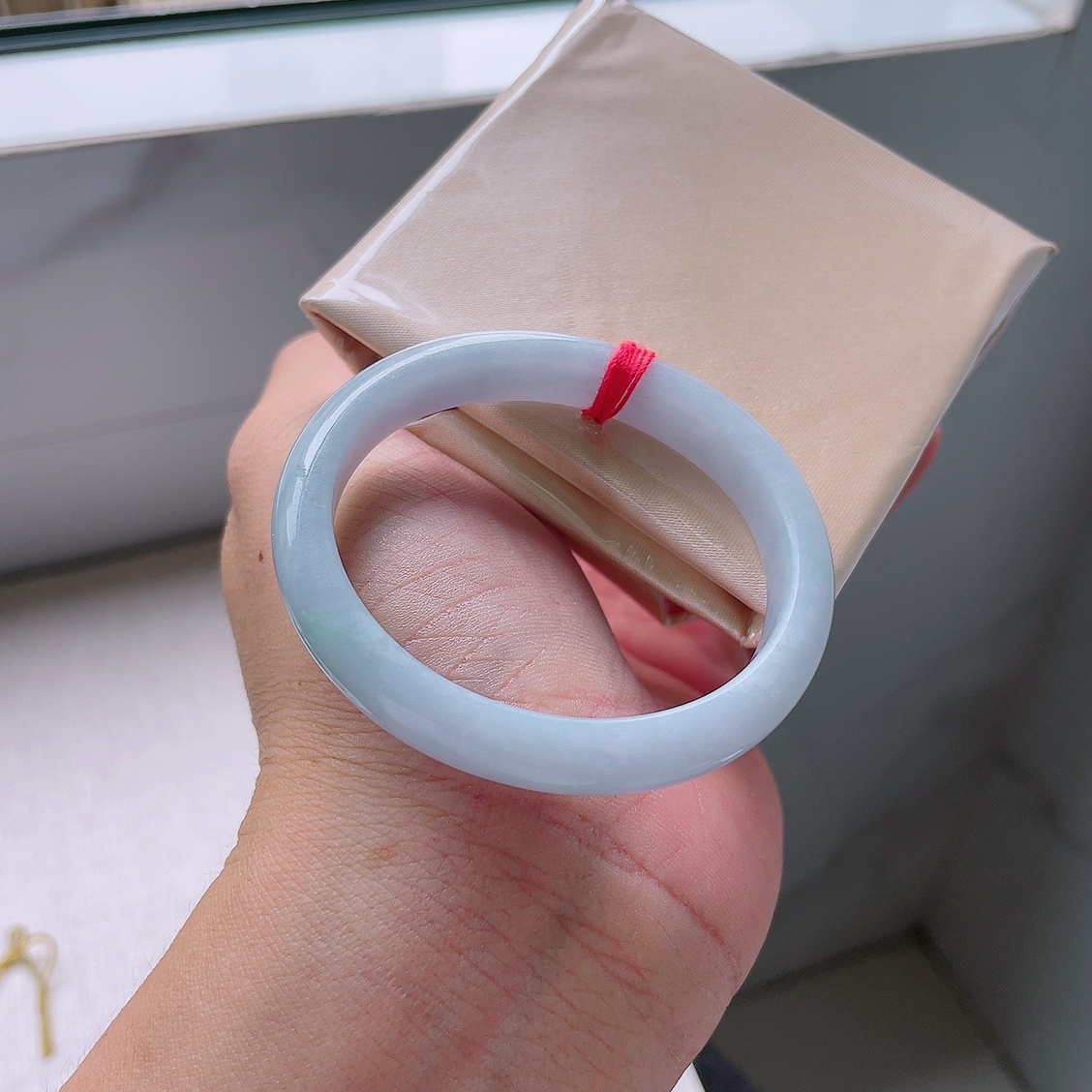 49小圈口贵妃镯天然缅甸a货糯化种紫罗兰翡翠玉手镯正品旗舰店女