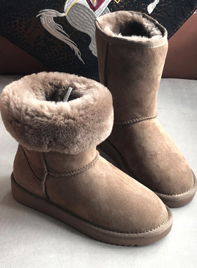 冬季东北中筒厚底雪地靴女2025年新款小个子加绒防滑保暖百搭棉鞋