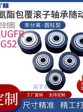 聚氨酯包覆滚子轴承随动器非分离型无密封圈NAUGFR 5 6 8 10 12轮