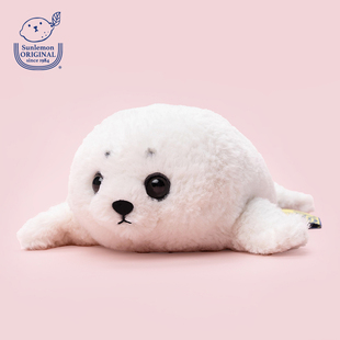 日本sunlemon仿真海豹毛绒玩偶安抚娃娃睡觉抱枕生日玩具公仔礼物