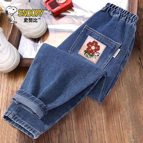 史努比女童春季牛仔裤2025新款