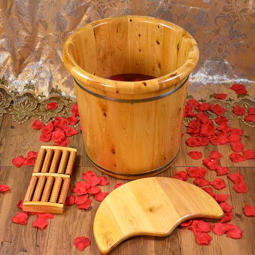 香柏木泡脚木桶足浴木桶洗脚桶浴足木盆足浴泡脚盆泡足三里熏蒸