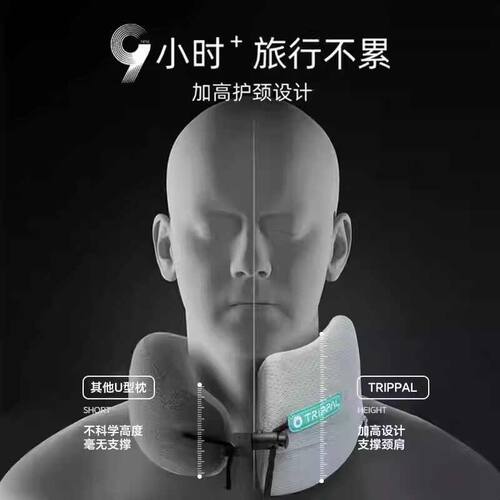 TripPal睡猫飞机旅行颈枕眼罩耳塞午睡觉护颈枕便携u型枕u形枕头