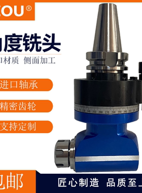 LZOU利洲侧铣头BT40-ER25直角横铣头90度角度头加工中心直角刀柄