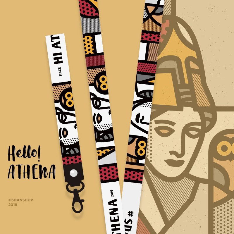 sdan古希腊雅典娜手机链挂绳钥匙扣长短手腕挂脖绳钥匙扣欧美