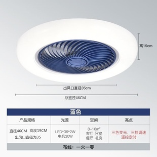 顶灯带风扇客厅灯23021年新D款 吸顶灯卧室餐厅客灯吊灯 带风扇