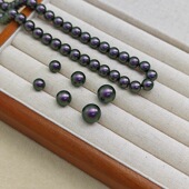 仿施家943大溪地紫彩虹幻彩玻璃直孔半孔圆珠散珠DIY手链项链830