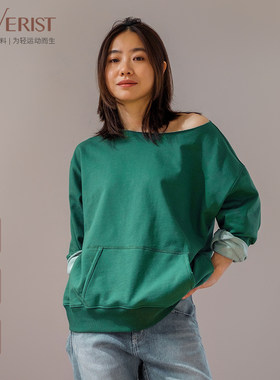DOVERIST 经典系列女士口袋宽领卫衣