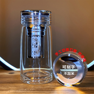 加厚单层玻璃杯便携耐高温花茶杯大容量水杯专用泡茶杯子方便搭配