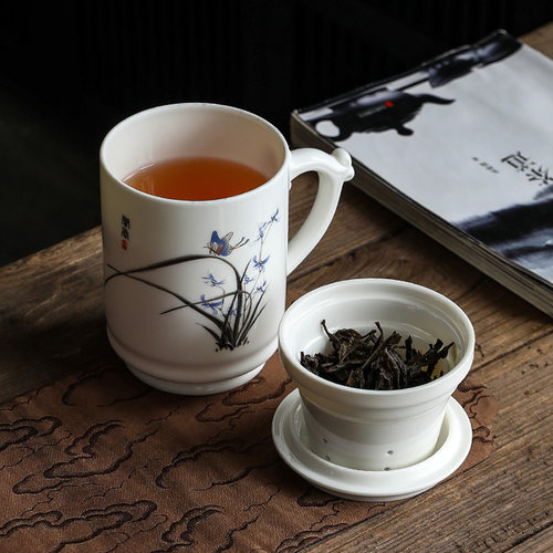 中式茶水分离杯大容量个人专用