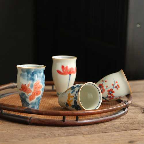 席丰手绘陶瓷一两酒杯