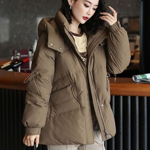 新款 白鸭绒冬季 秋冬休闲羽绒服女保暖大气保暖外套 韩版 反季