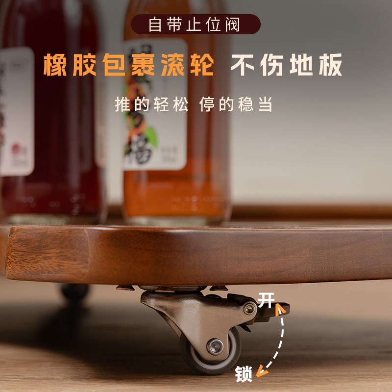 乌金木客厅沙发实木边几可移动2024新款c型卧室角几带轮小茶几桌
