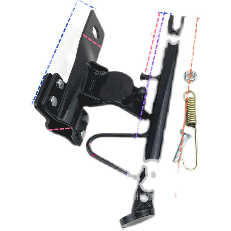 摩托车侧支架省力站架平叉支架霸王脚撑架边撑改装单边腿加厚方便