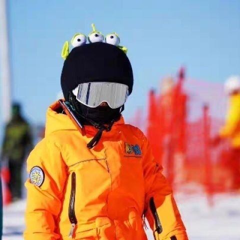 三眼仔手作卡通可爱滑雪头盔套
