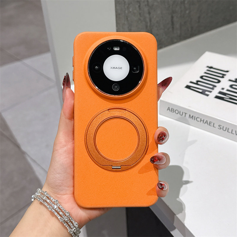适用华为荣耀magic8手机壳新款岩沙Magic8pro高级感磁吸360旋转支架500pro男女纯色honor简约潮5g磨砂保护套