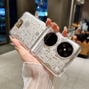 新年百福卡适用华为pocket2手机壳pocket2外壳保护套新款小折叠屏透明超薄高级感女款磁吸全包中轴防摔镜头