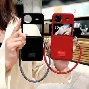 适用ins韩风毛绒情侣秋冬vivo x flip手机壳新款小折叠屏xflip保护套毛绒创意个性手提挂绳XFlip折叠屏外壳5G