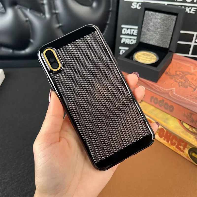适用自带镜头膜网孔苹果xs手机壳电镀网格iPhoneX超薄苹果xsmax散热壳XR高级男款xr女潮硬壳5g无边框XS保护套