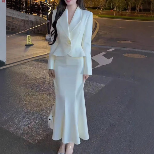 英系coss koko秋季新款干练职业通勒套裙优雅修身显瘦女装