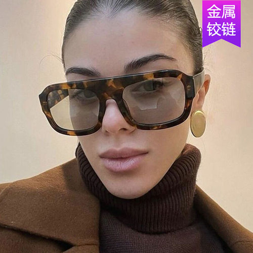 英系coss koko单梁大框方形太阳镜新款个性墨镜太阳眼镜女士ins