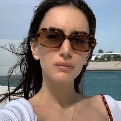 英系Coss KoKo欧美新款小框方形太阳镜 简约不规则素颜ins墨镜女
