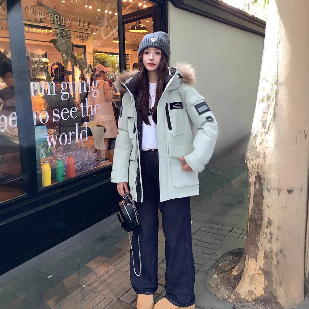 法国cherrykoko冬季新款羽绒服男女中长款户外极寒加厚情侣款派