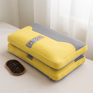 舒适助睡眠无异味荞麦枕助睡眠护颈椎成人双拼刺绣纯荞麦枕头枕芯