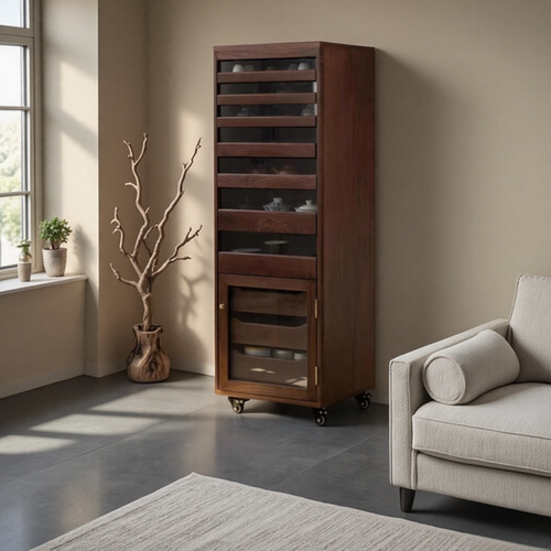 牙科柜黑胡桃木茶具柜边柜收纳柜