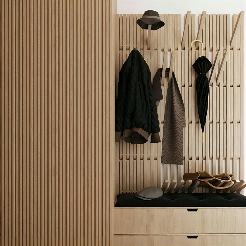 木鱼季节定制钢琴鞋柜一体挂衣架