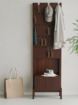 实木换鞋凳家用门口入门鞋柜一体可坐穿鞋凳多功能玄关挂衣衣帽架