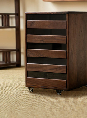 牙科柜北美黑胡桃木evo野望50大人茶具收纳柜实木文玩矮柜大容量