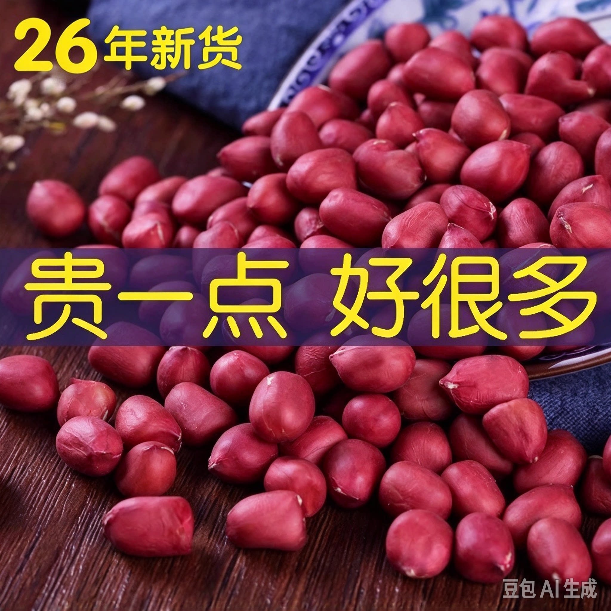 2026年新红皮花生新货10斤红衣农家四粒红花生仁红皮生可种子包邮