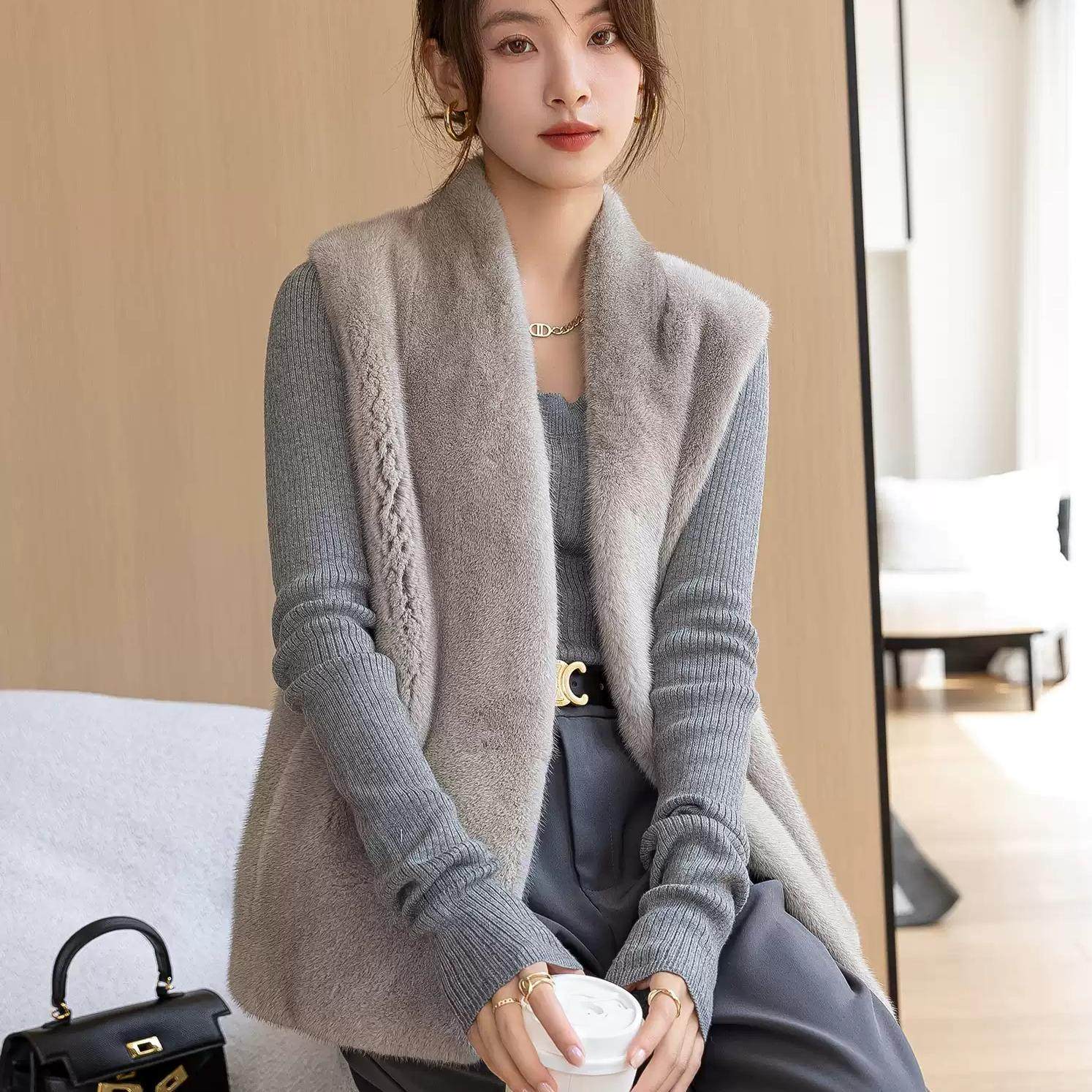 冬季新款冬进口水貂气质马甲整貂水貂皮年轻显瘦圆领背心外套女,女装/女士精品,皮草,淘宝优惠券,粉丝福利购,淘宝优惠卷