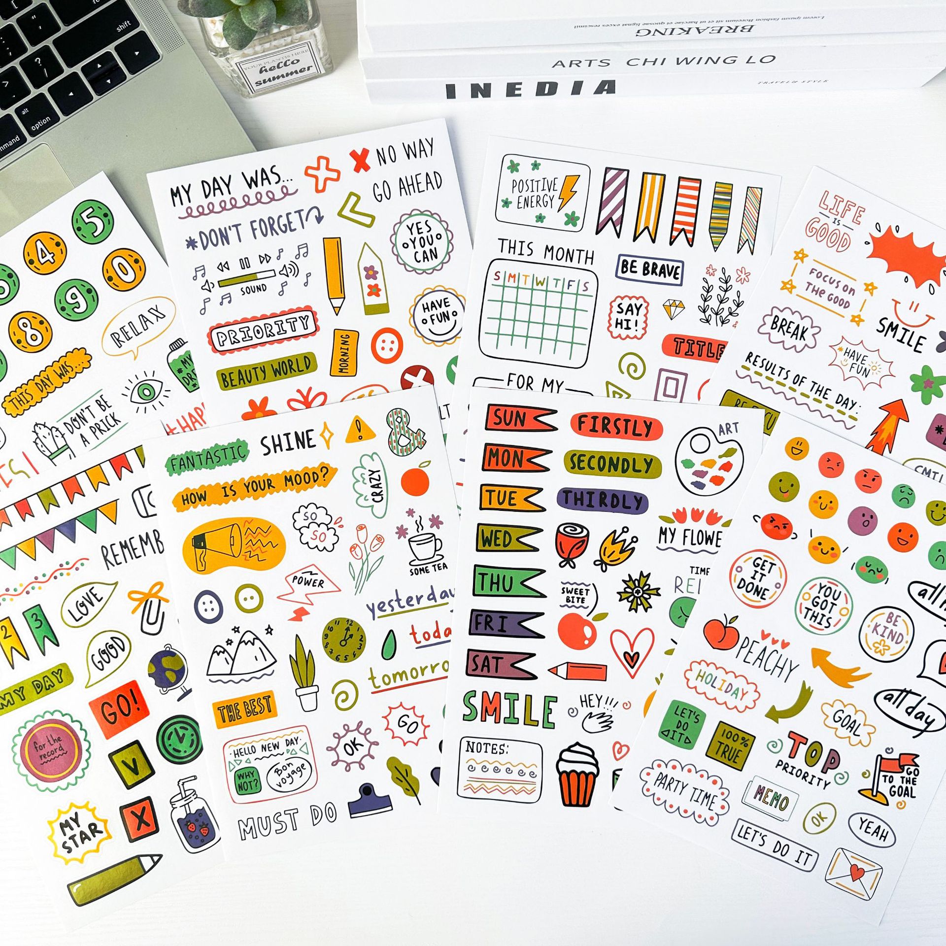 迷你小尺寸计划贴纸手绘元素涂鸦