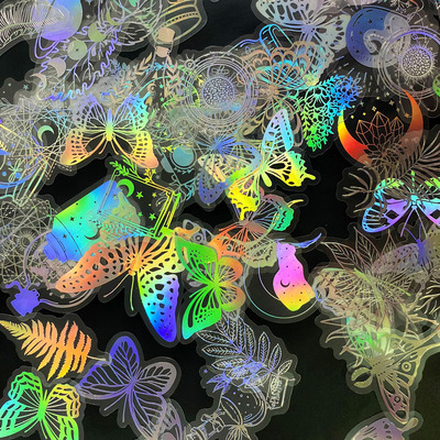 透明烫银全息镭射手机壳贴纸diy