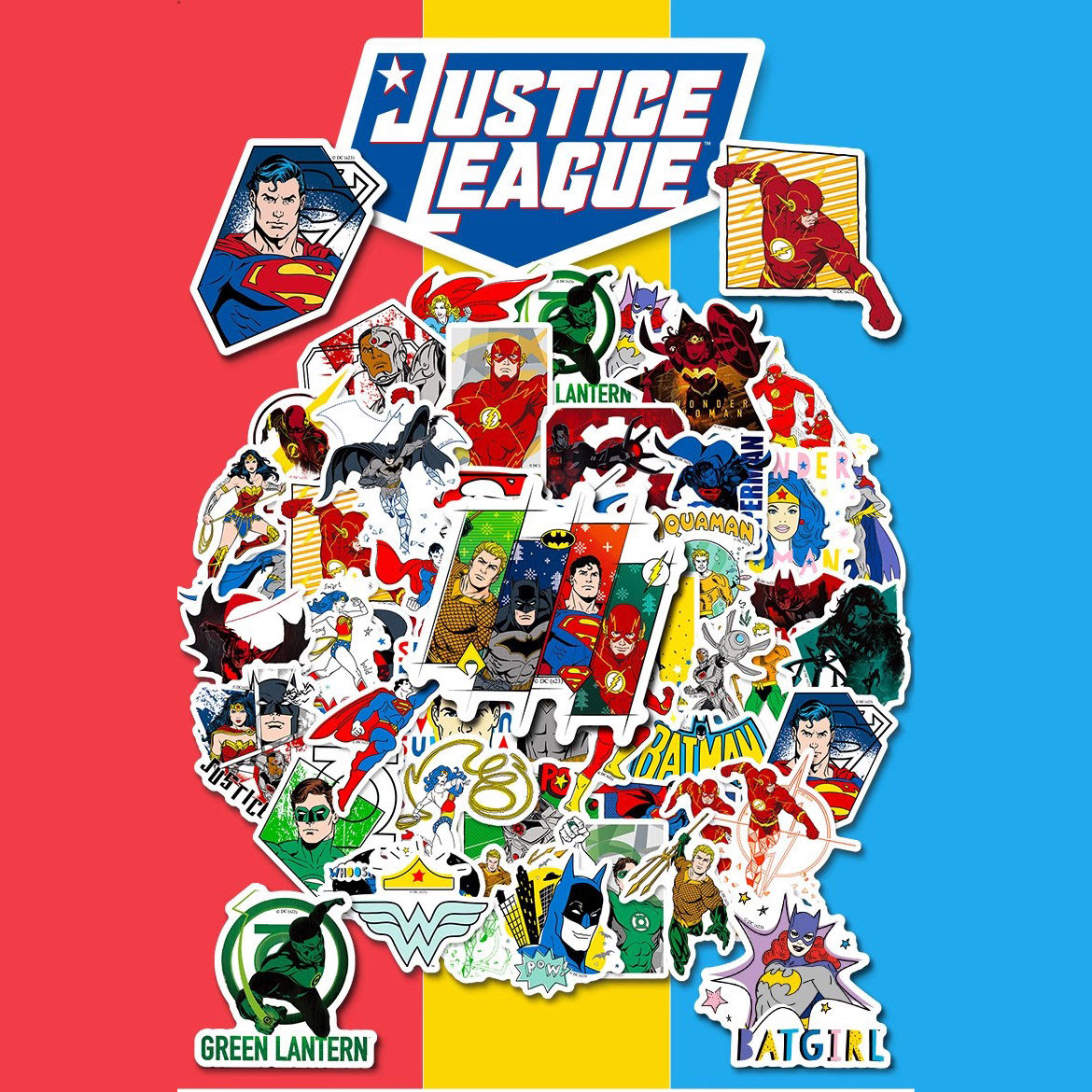 200张正版DC超级英雄蝙蝠侠闪电侠涂鸦贴纸正义联盟笔记本电脑平