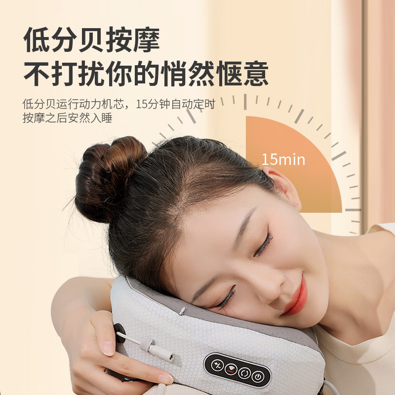 爆款颈椎按摩器强动力揉捏震动c型枕多功能磁布肩颈护颈按摩仪