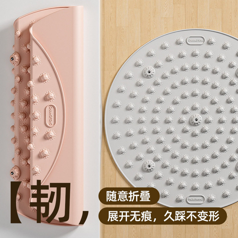 圆形硅胶指压板超慢跑足底按摩垫原地跑步垫室内脚踩按摩垫趾压板