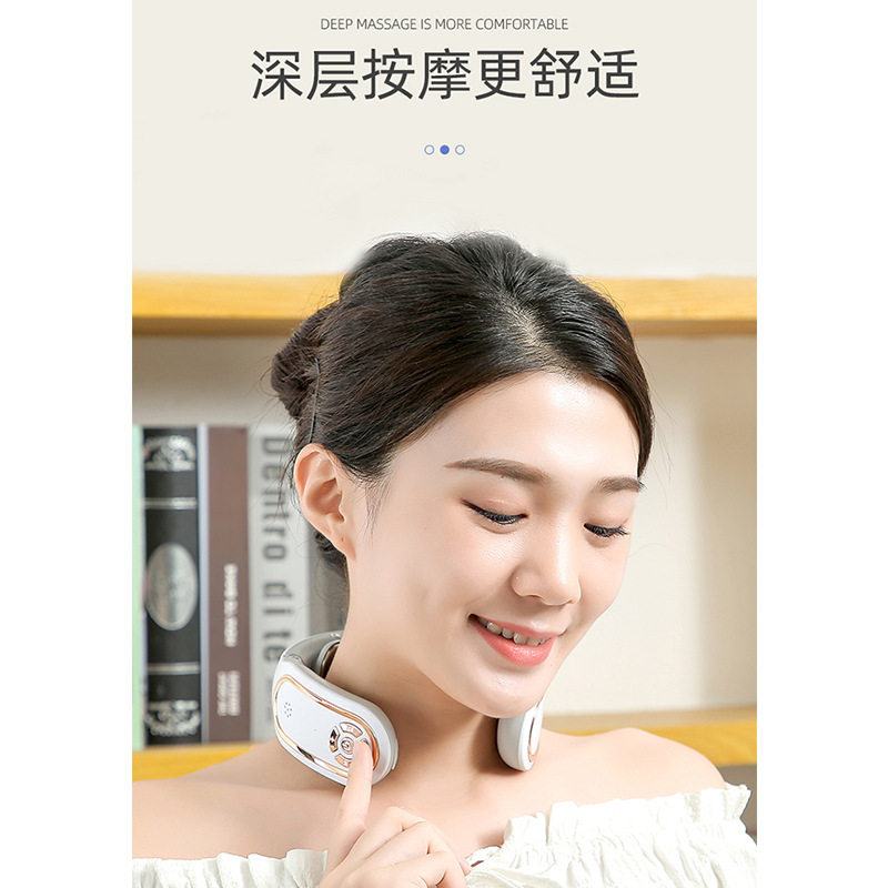 智能颈椎按摩器颈部按摩仪家用理疗仪充电式肩颈脖子护颈仪礼盒装