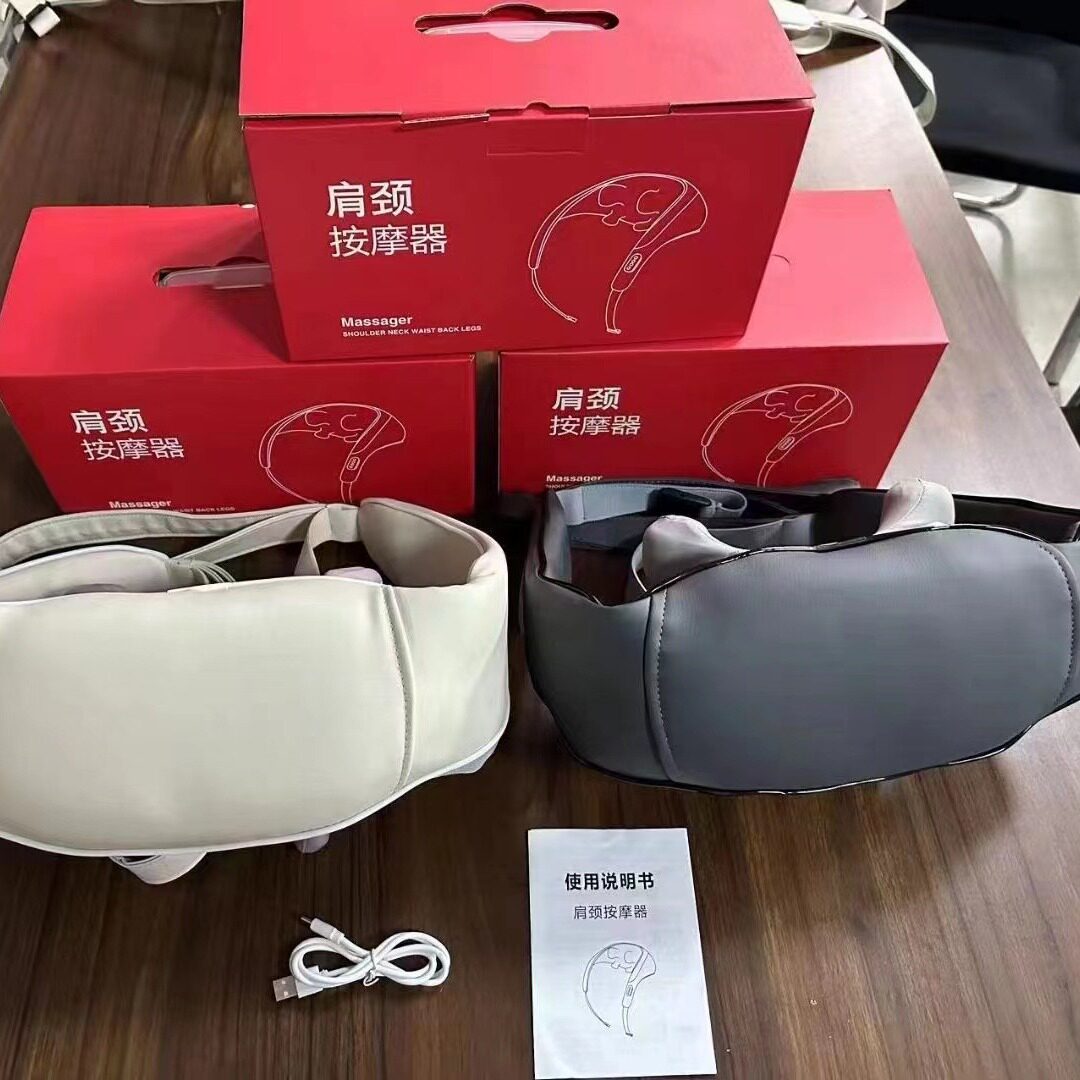 按摩披肩斜方肌颈椎夹揉捏充电式热敷电动按摩器颈部按摩仪