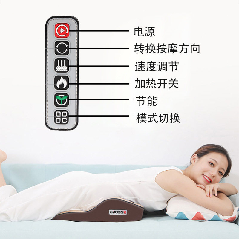按摩器腰颈两用按摩枕腰部颈椎揉捏加热理疗多功能电动全身按摩