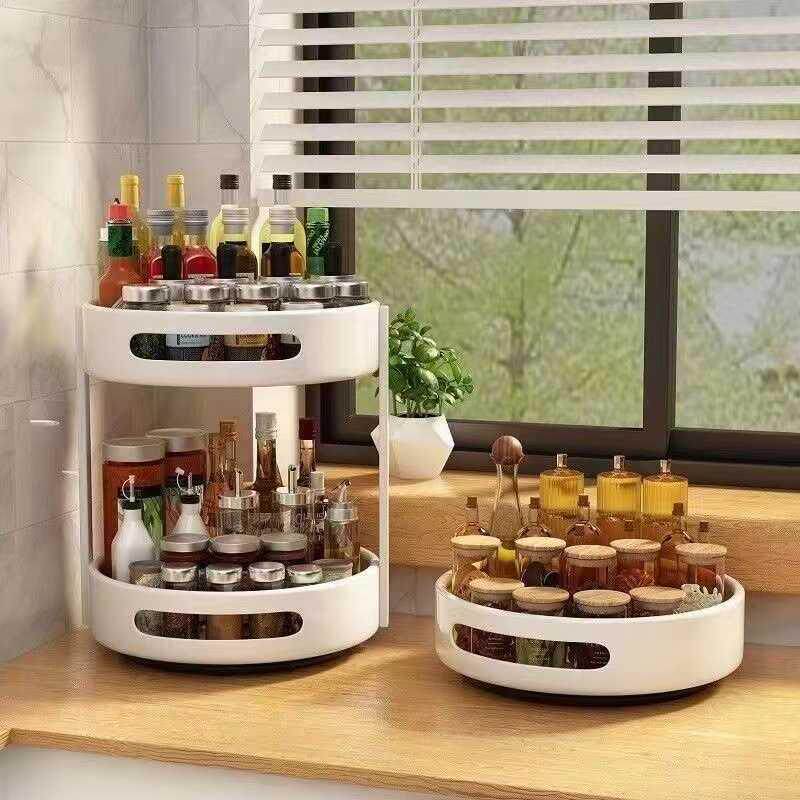 厨房调料架置物架家用台面多功能瓶罐调味品多层收纳用品旋转架子