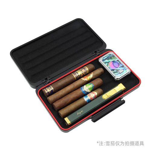 包邮便携雪茄盒5支装 随身携带雪茄盒金属飞行模式大容量随身盒