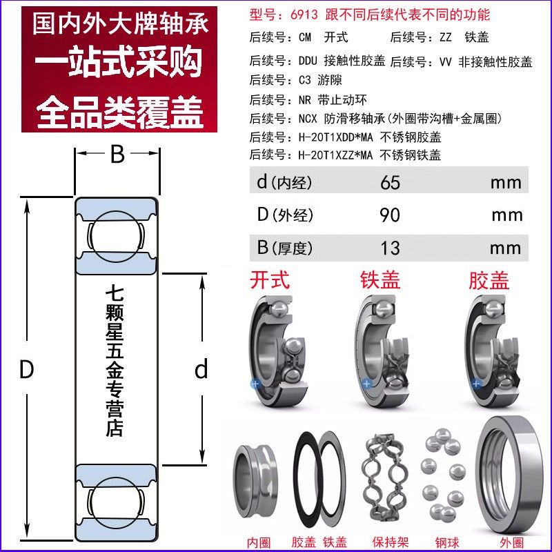 日本进口NSK滚珠轴承61 6912 6913 6914 6915 6916 ZZ DDU VV 2RS