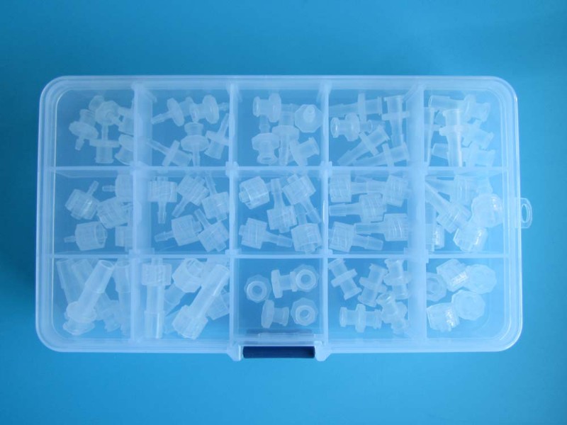PP聚丙烯鲁尔接头套装 公母luer接头堵头盒装全T套 鲁尔研发助手