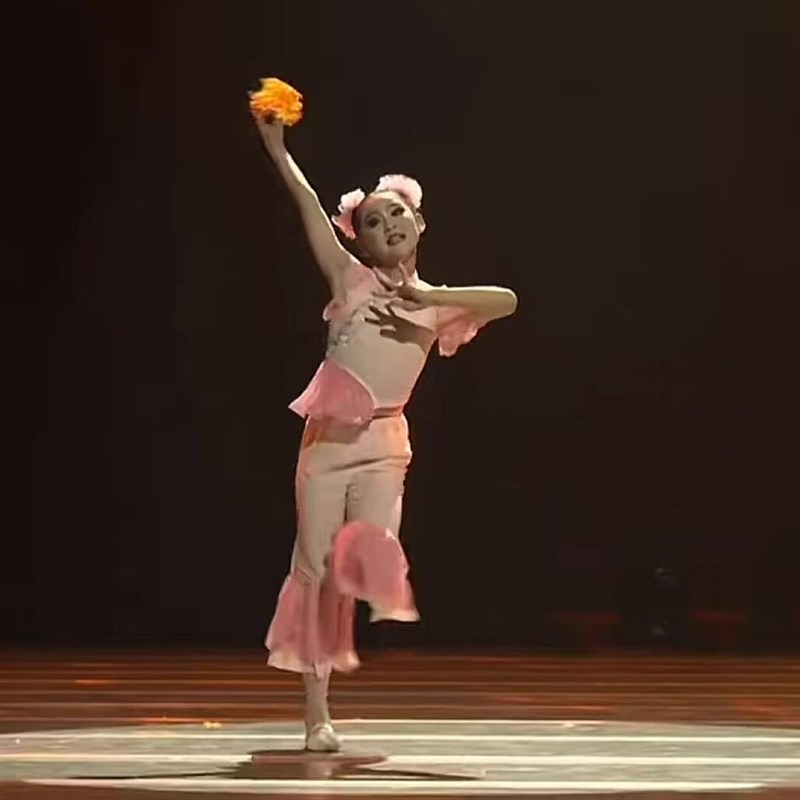 儿童花儿挑挑表演服女童中国风舞蹈服花挑娃娃跳春来女童古典舞服图片