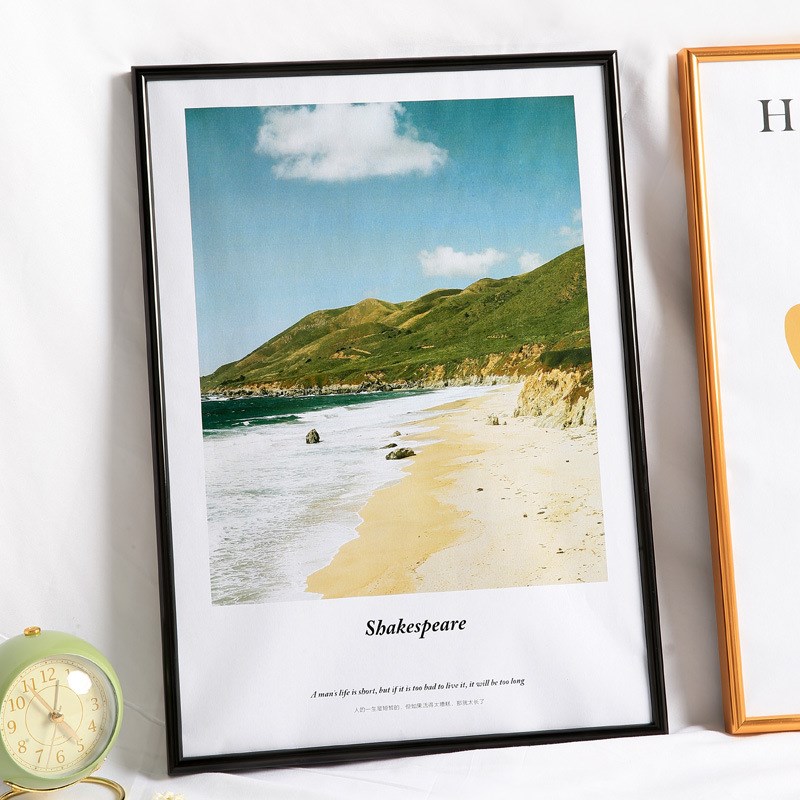 金属相框挂墙画框摆台装裱24寸20 16拼图框海报a3 A4简约窄边框架