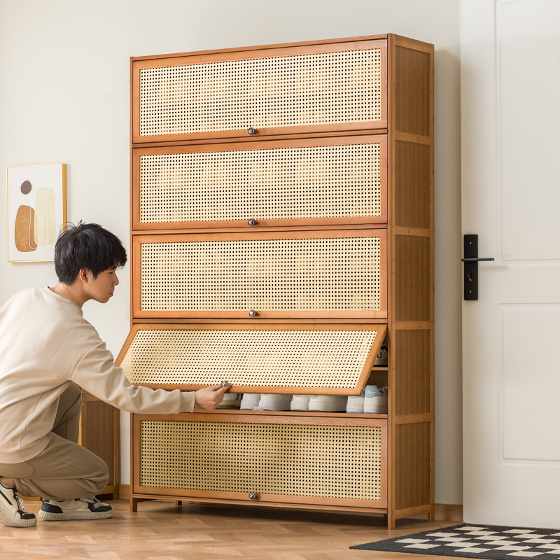 简易鞋架子经济型仿藤编鞋柜家用门口放室内好看超大新款防尘宿舍